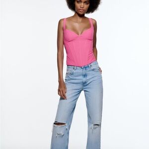 Zara Pink Bustier Corset Top